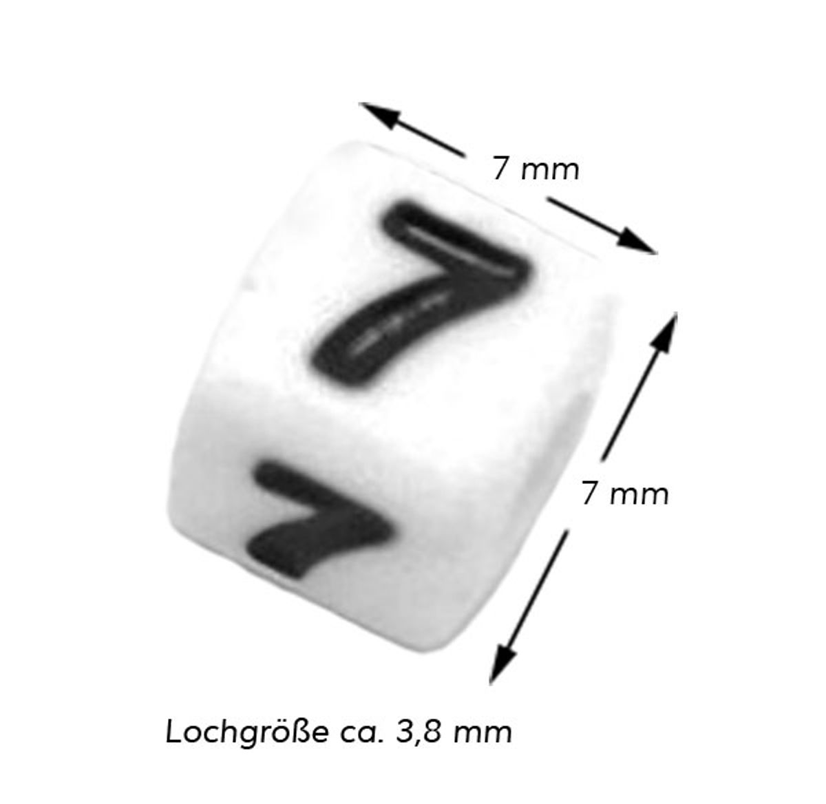 Sadingo Zahlenperlen, 7x7 mm 300 Stück, weiß schwarz Cyber Monday