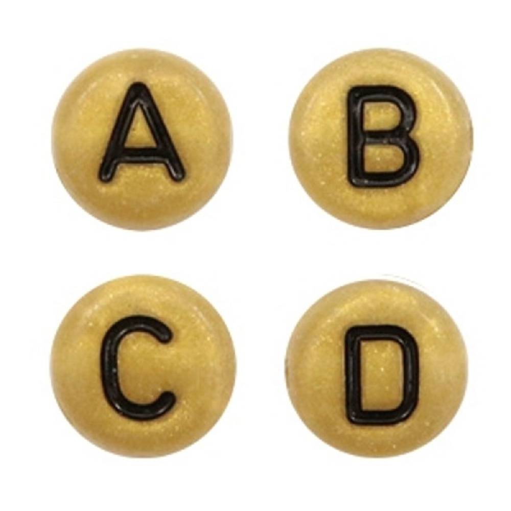 Sadingo Buchstabenperlen rund Acryl 700 Stück - Ø 7 mm