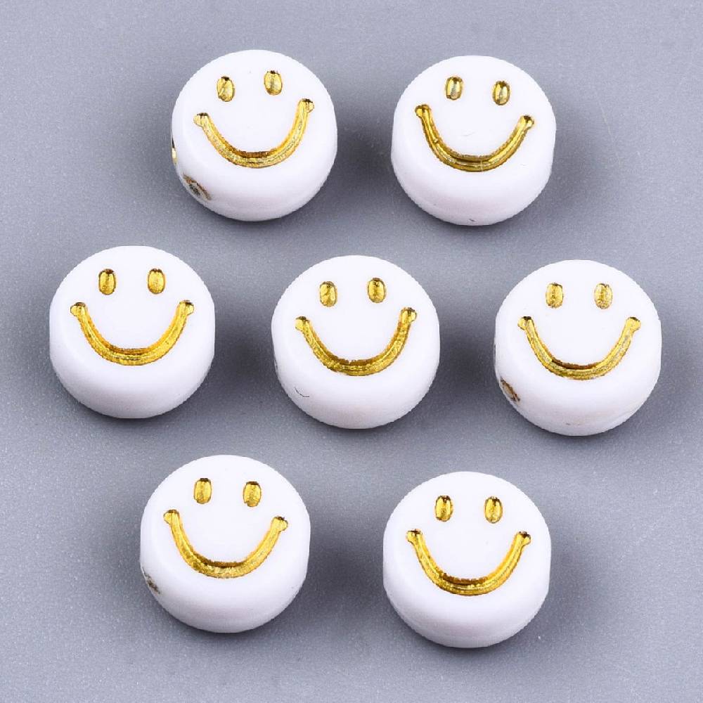 Sadingo Acrylperlen Smiley | 100 Stück, 7mm Jubiläumsangebot