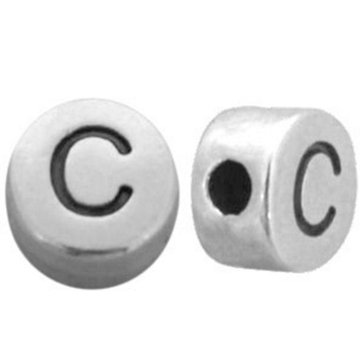 Sadingo Buchstabenperlen Set Metall silber, Bastelbedarf Kauf eins, bekomm eins gratis