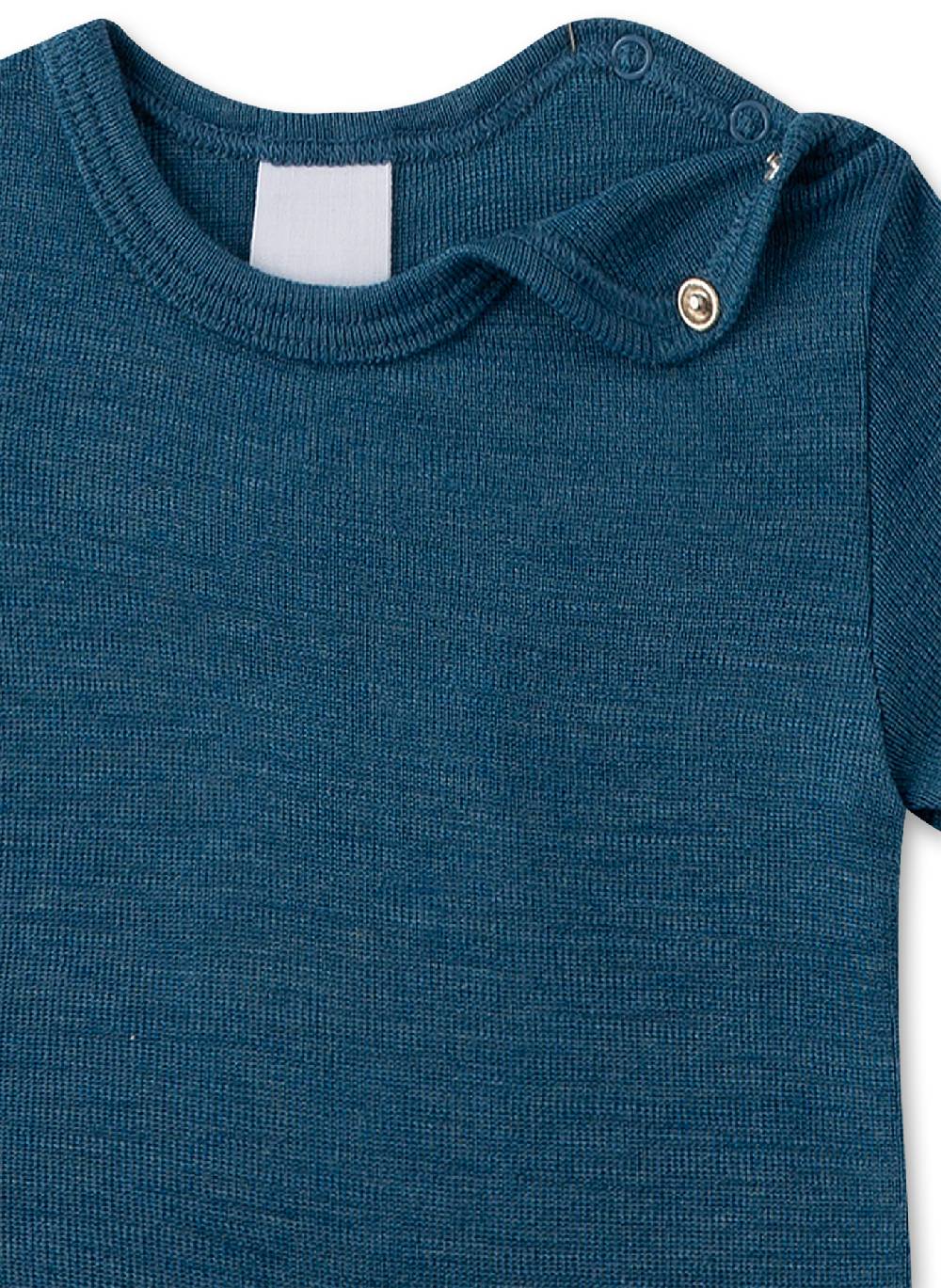 Sanetta Body kurzarm Blau aus Merinowolle & Seide Begrenzte Freigabe