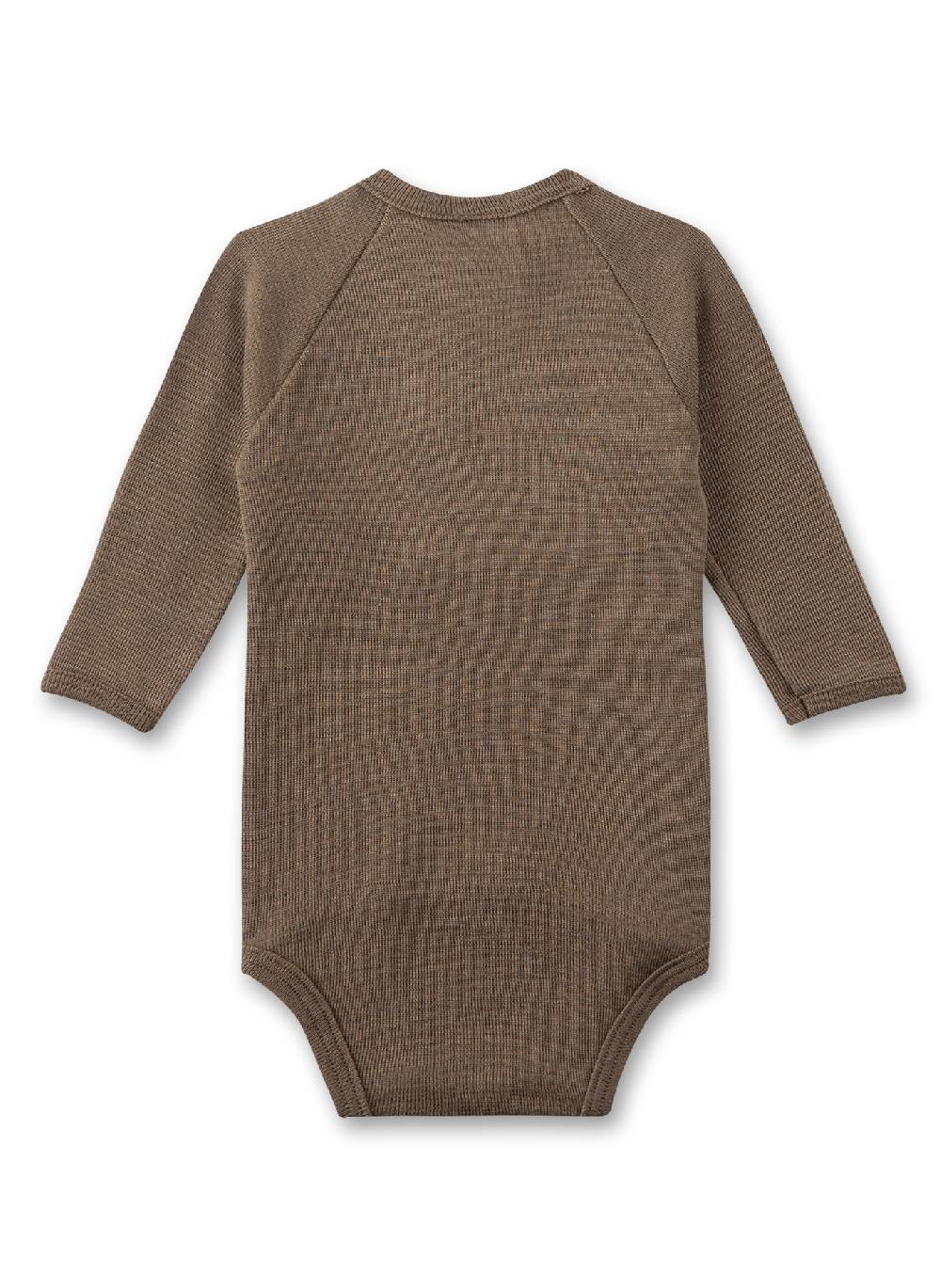 Sanetta Wickelbody langarm Beige aus Merino-Wolle & Seide JETZT KAUFEN