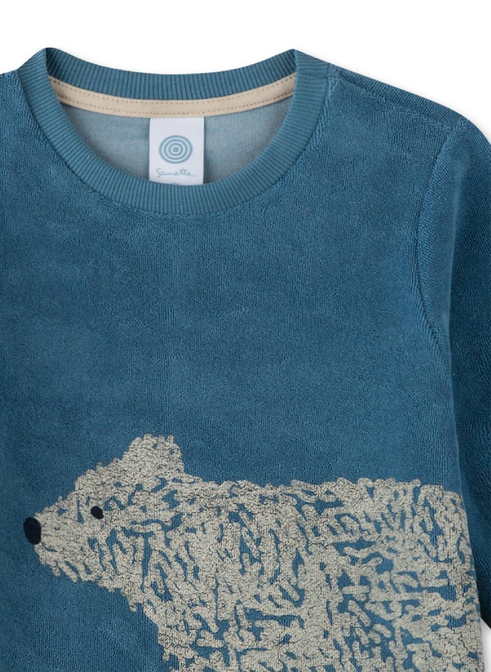Sanetta Jungen-Schlafanzug Blau aus Frottee Black Friday Preise