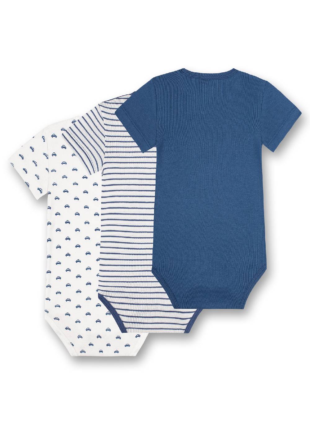 Sanetta Body kurzarm (Dreierpack) Blau Ringel und Weiß Outlet
