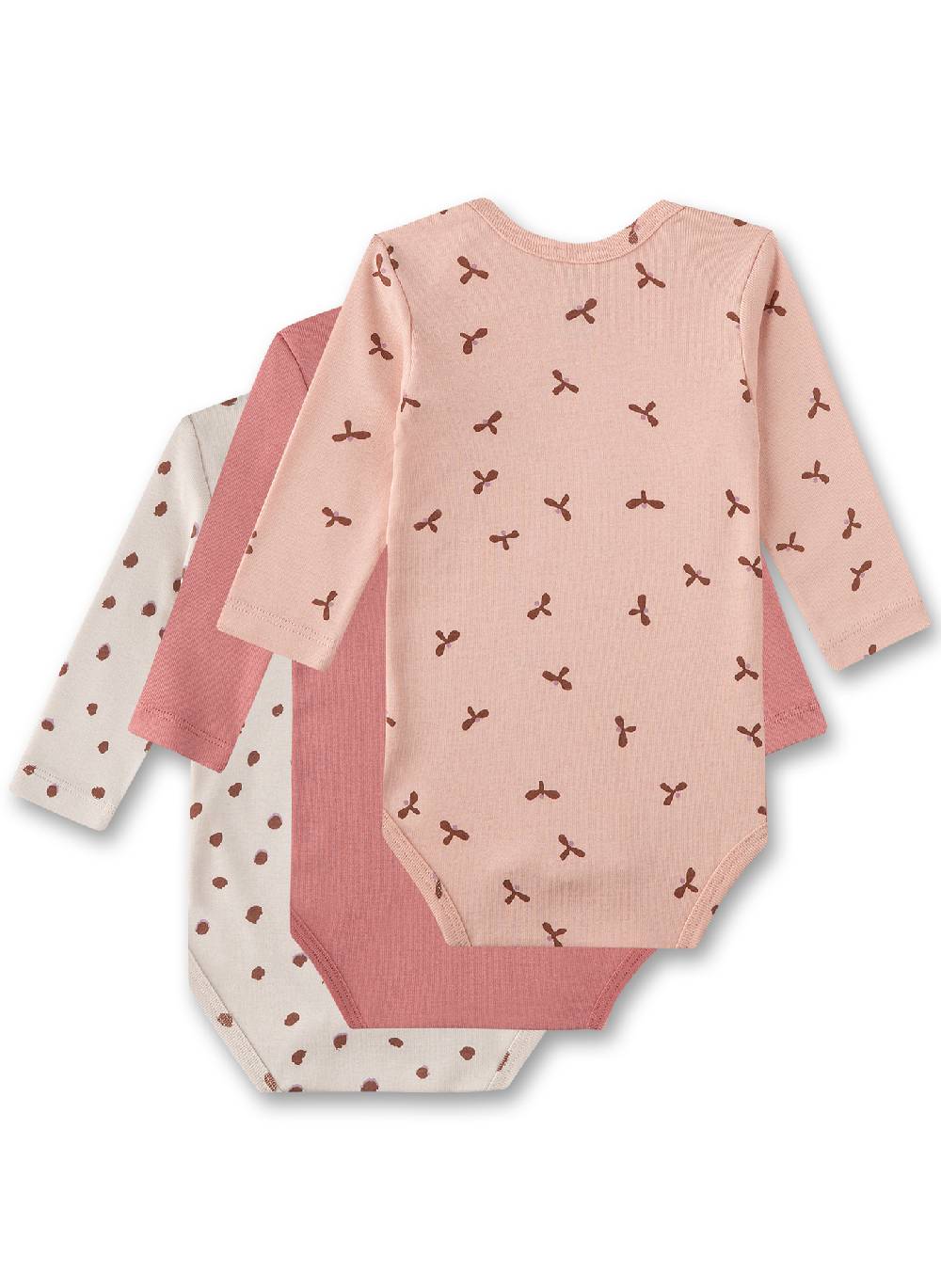 Sanetta Baby-Body langarm (Dreierpack) Beige Nur noch ein Tag übrig