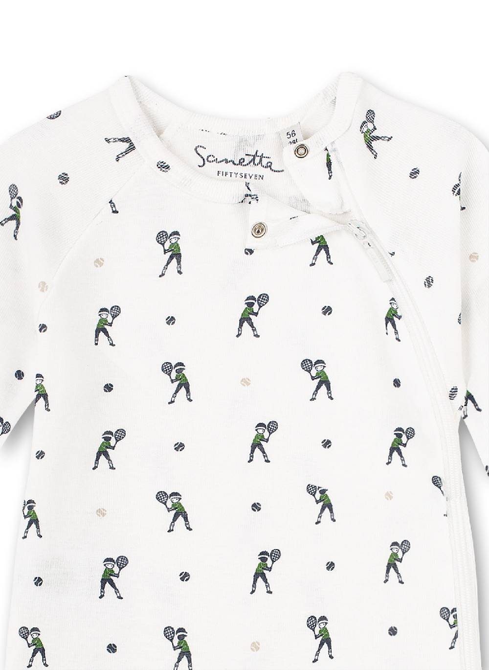 Sanetta Jungen-Overall Off-White Tennis-Allover Lucky Winners Weihnachtsangebot