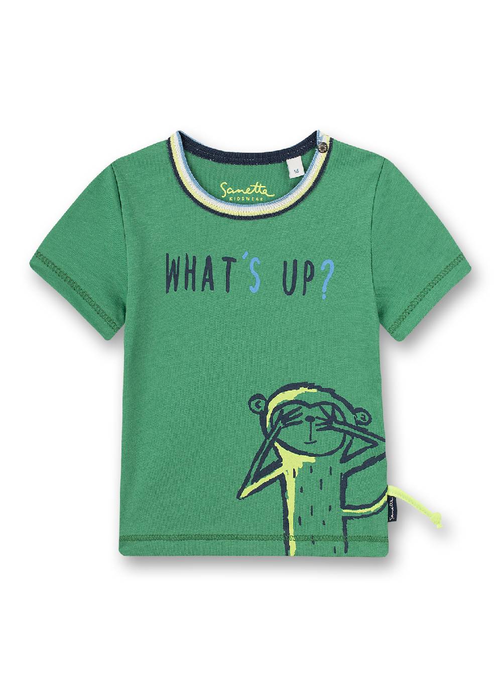 Sanetta Jungen T-Shirt Grün Monkey Funky