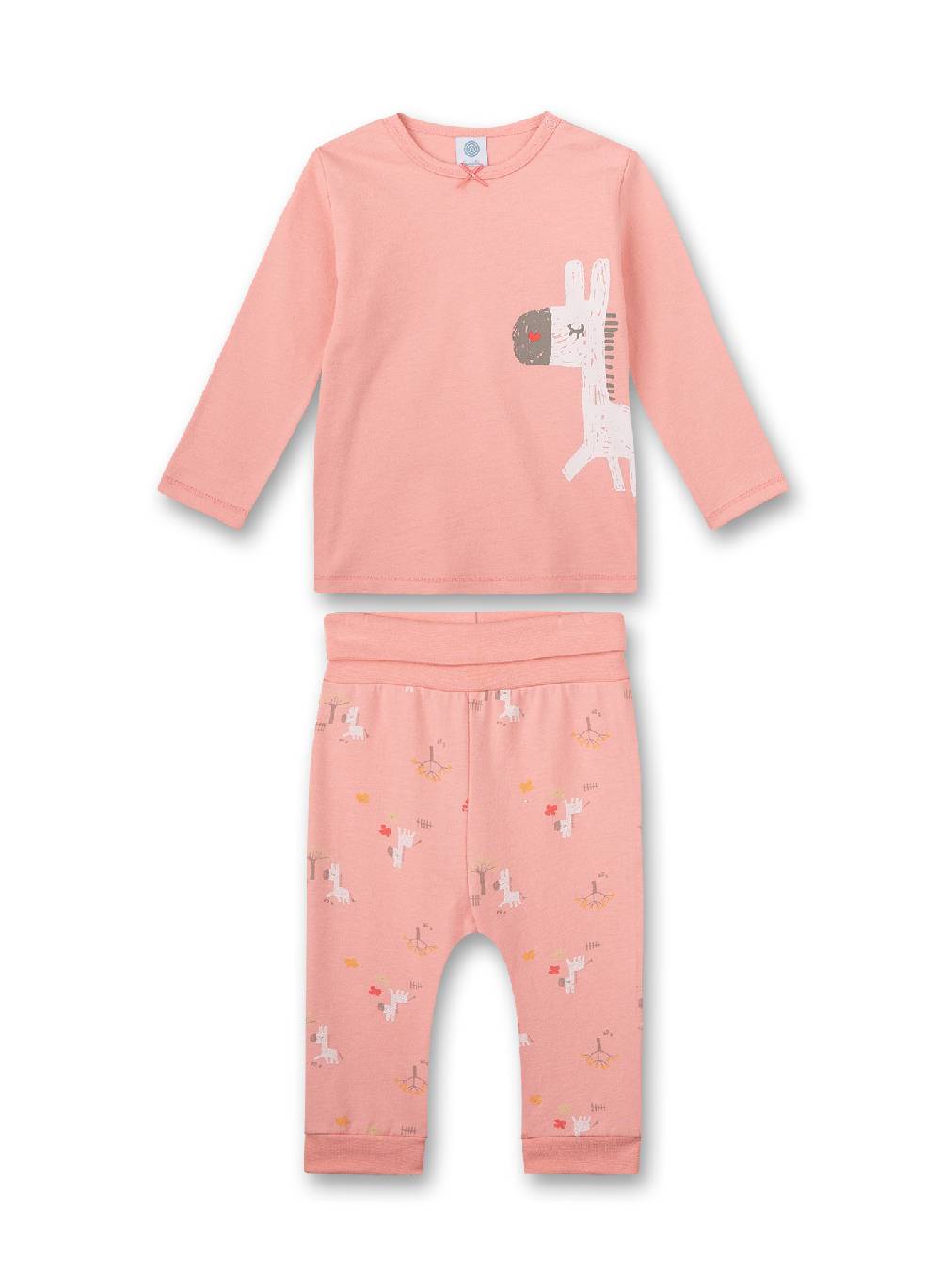 Sanetta Mädchen-Schlafanzug lang Rosa Donkey