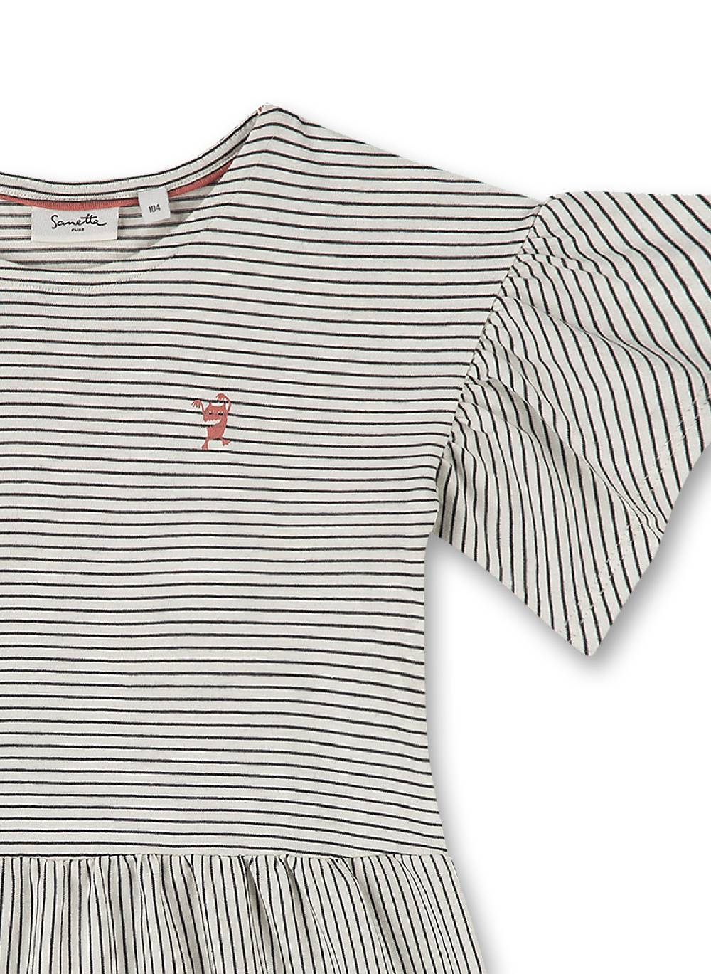 Sanetta Mädchen-Kleid Off-White Ringel Neueste Mode