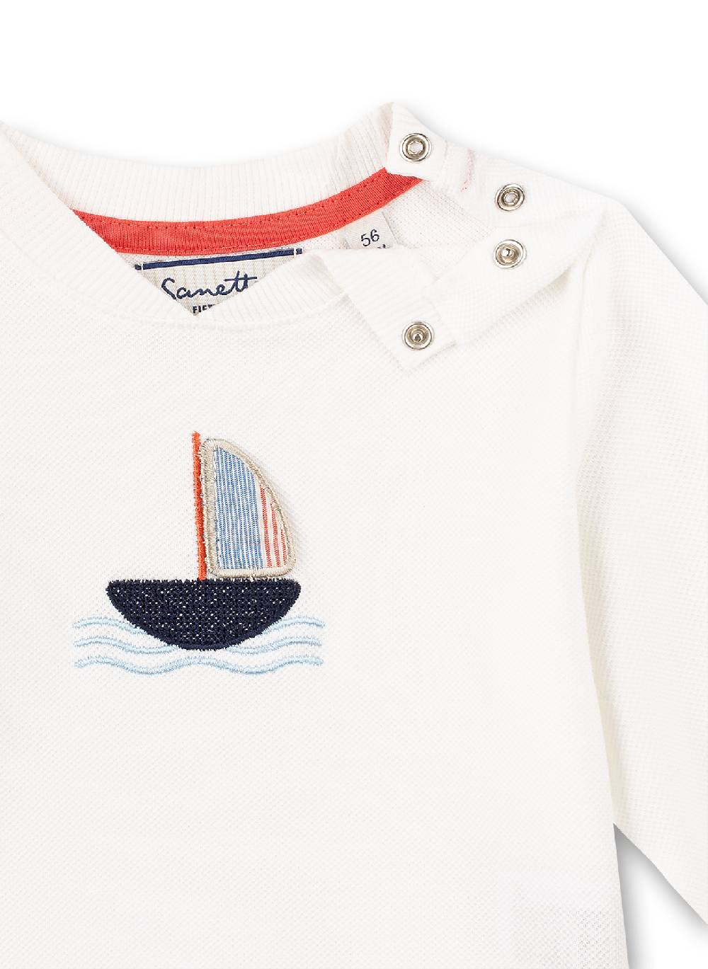 Sanetta Jungen-Sweatshirt Off-White Little Lobster Räumungsverkauf