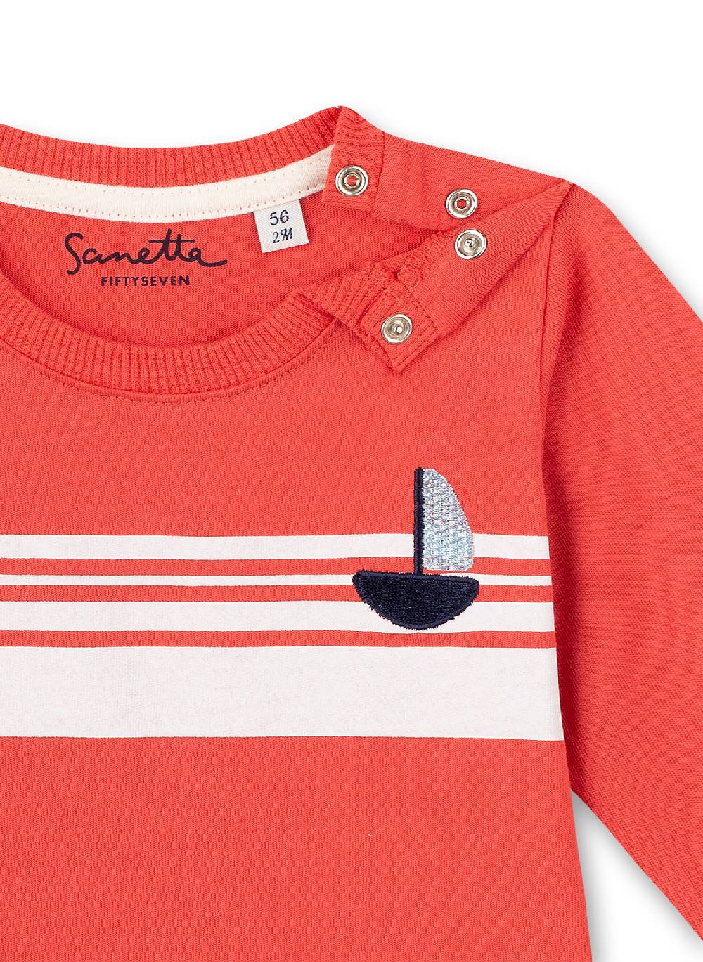 Sanetta Jungen-Shirt langarm Rot Little Lobster Tägliche Deals