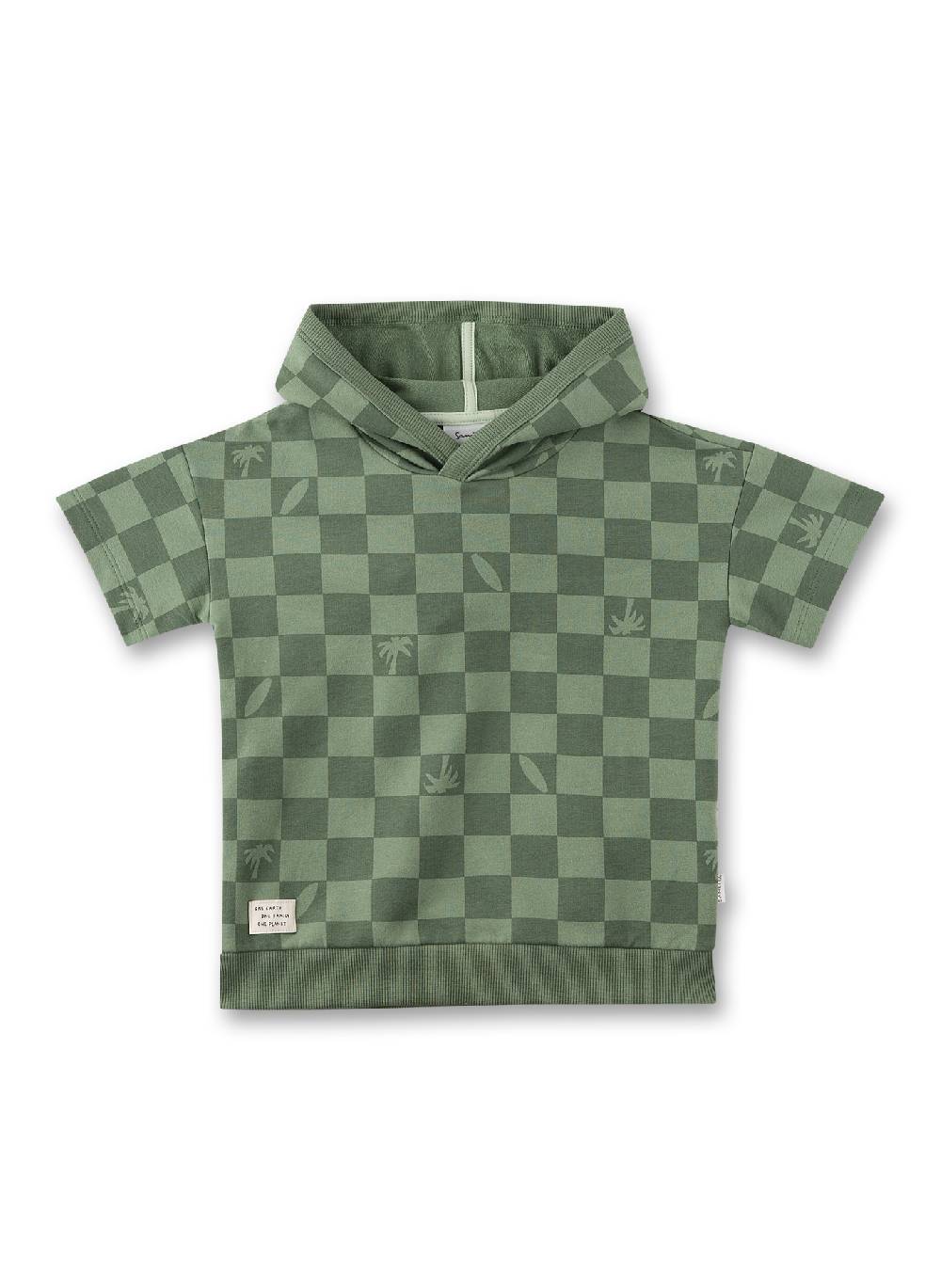 Sanetta Jungen-Sweatshirt mit Kapuze Grün karriert Letzte 3 Tage