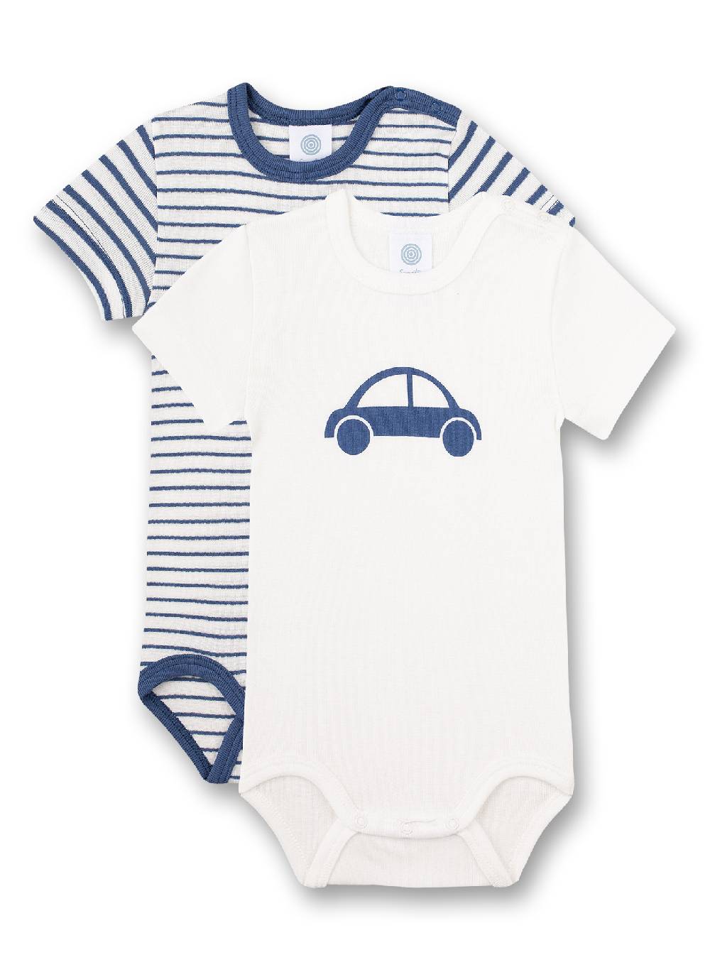 Sanetta Body halbarm (Doppelpack) Weiß und Blau Ringel