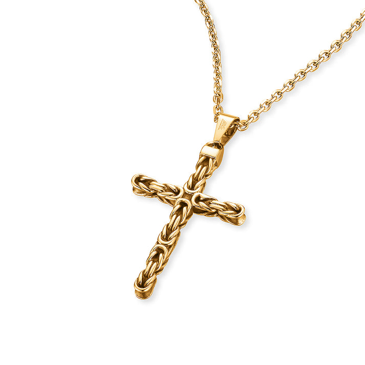 Save Brave Goldene Ankerkette Dan mit Anhänger Kreuz