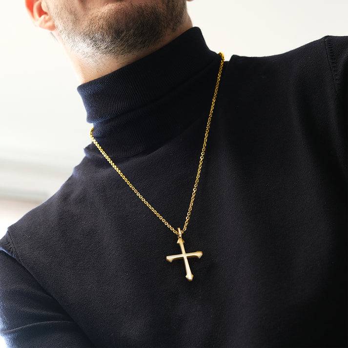 Save Brave Goldene Ankerkette Isaac mit Anhänger Kreuz Blitzangebot