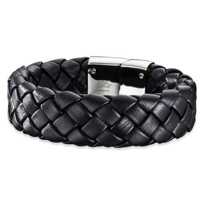 Save Brave Geflochtenes Lederarmband Kilo - braun & schwarz Räumungsverkauf