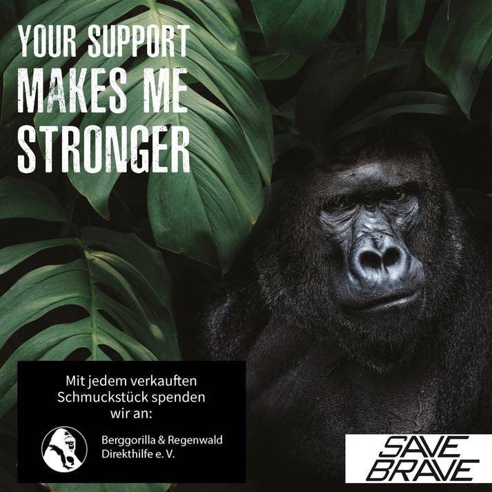 Save Brave Halskette Rano mit schwarzem Anhänger Gorillakopf Tägliche Deals