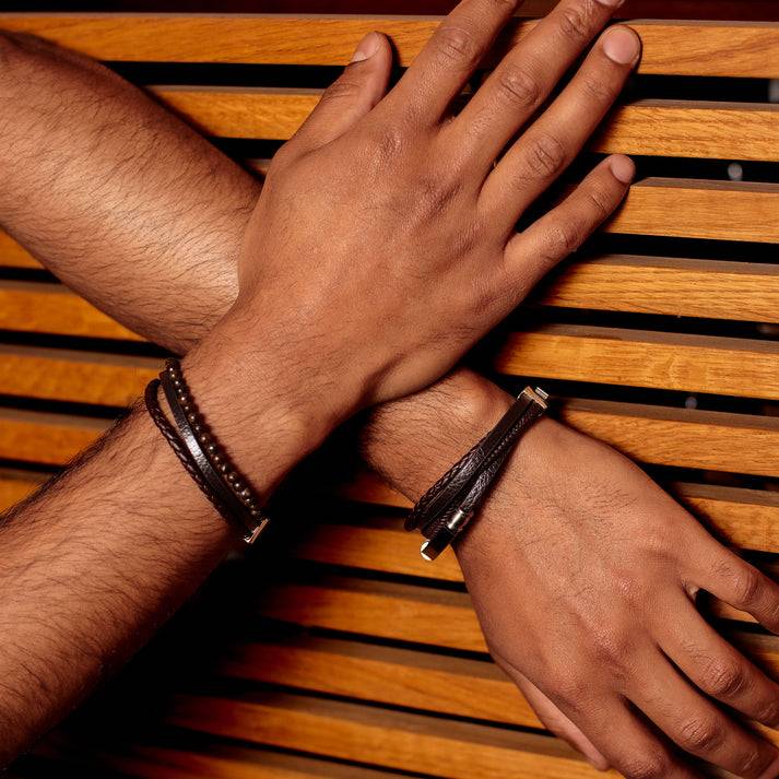 Save Brave Armband Tyler aus Leder & Onyxperlen 2025