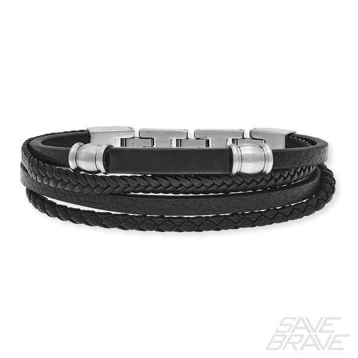 Save Brave Lederarmband Felix mit Edelstahl Online