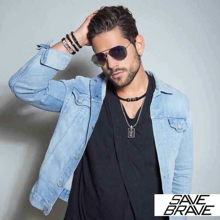Save Brave Perlenarmband Russell mit Carbon & Edelstahl Fabrik Onlineshop