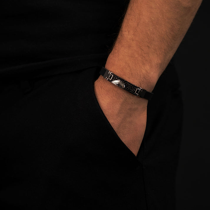 Save Brave Armband Havanna BK aus Kautschuk & Edelstahl Großer Ausverkauf