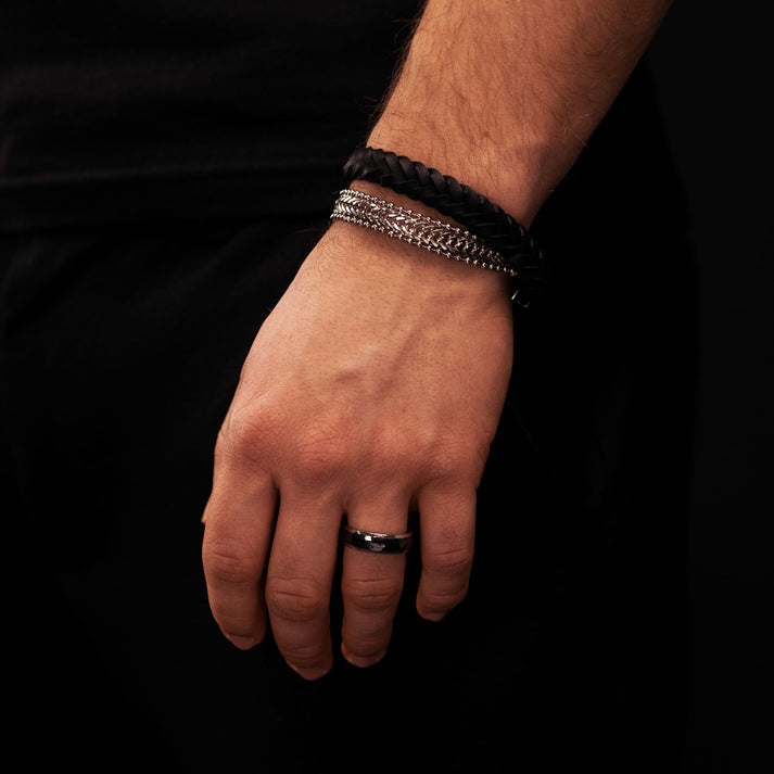 Save Brave Wickelarmband Sean aus Leder & Edelstahl Top Angebot