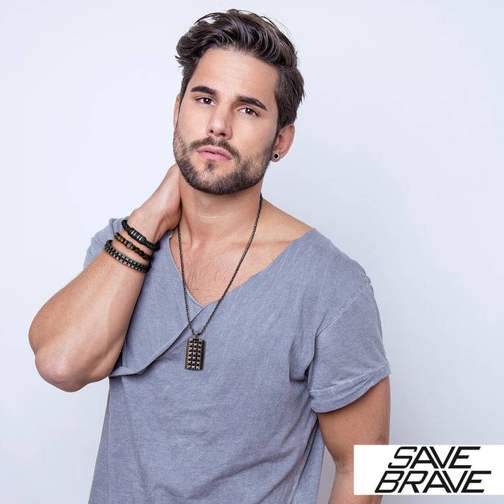 Save Brave Ohrstecker Mike aus Edelstahl - matt Letzte 2 Tage