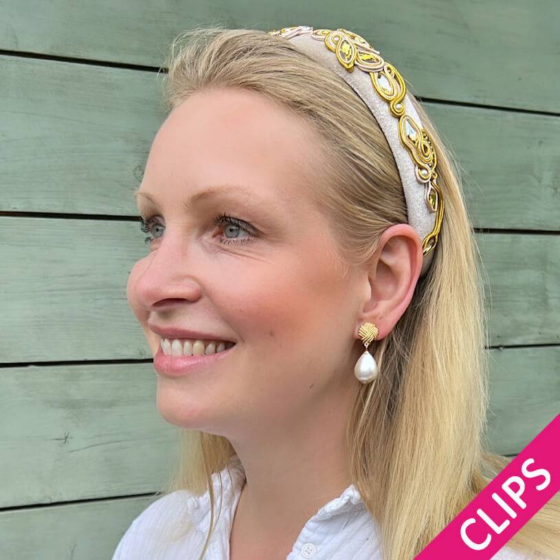 SchwesterSchwester Vergoldete Knoten-Ohrclips mit leichtem Baumwolltropfen Online
