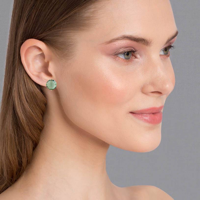 SchwesterSchwester Funkelnde lindgrüne Ohrstecker von Janne v. d. Heide Top Angebot
