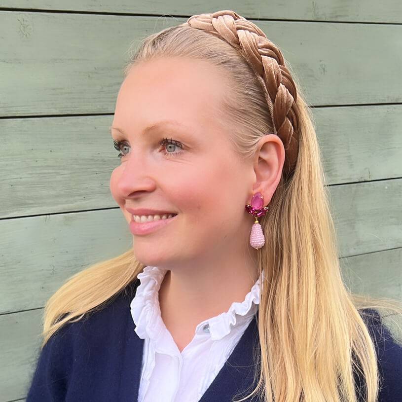 SchwesterSchwester Funkelnde Ohrstecker in Pink mit rosafarbenen Glitzertropfen von AmuseToi Riesige Ersparnisse