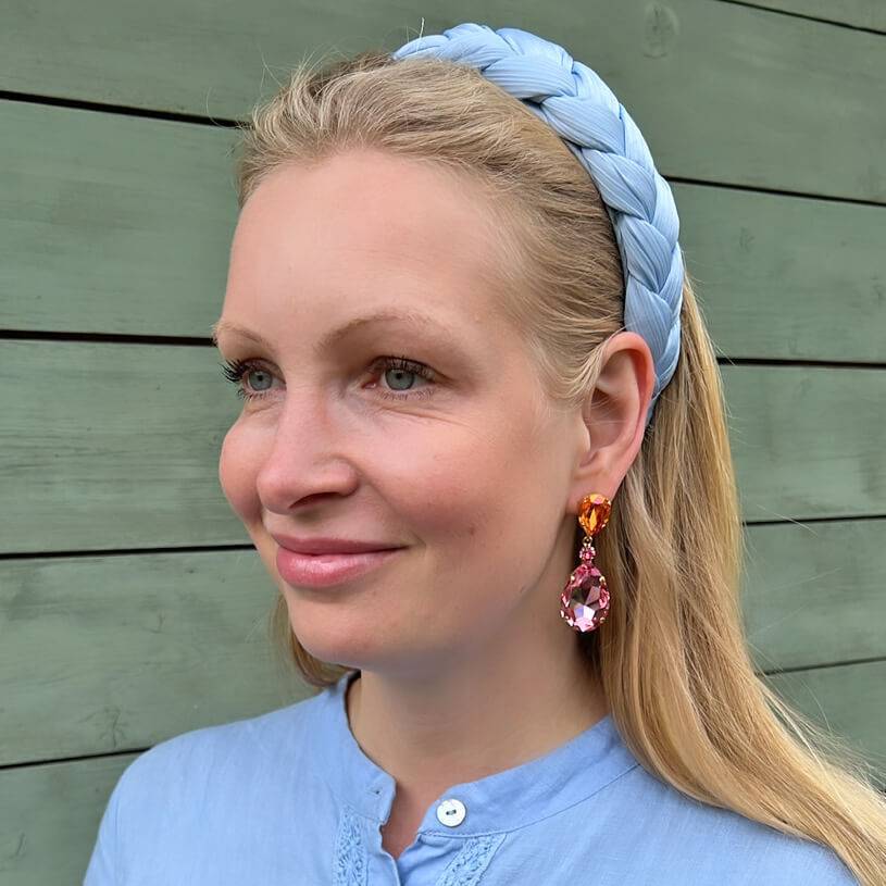 SchwesterSchwester Funkelnde Ohrstecker mit Glas-Kristallen in Orange und Rosa Flash Sale