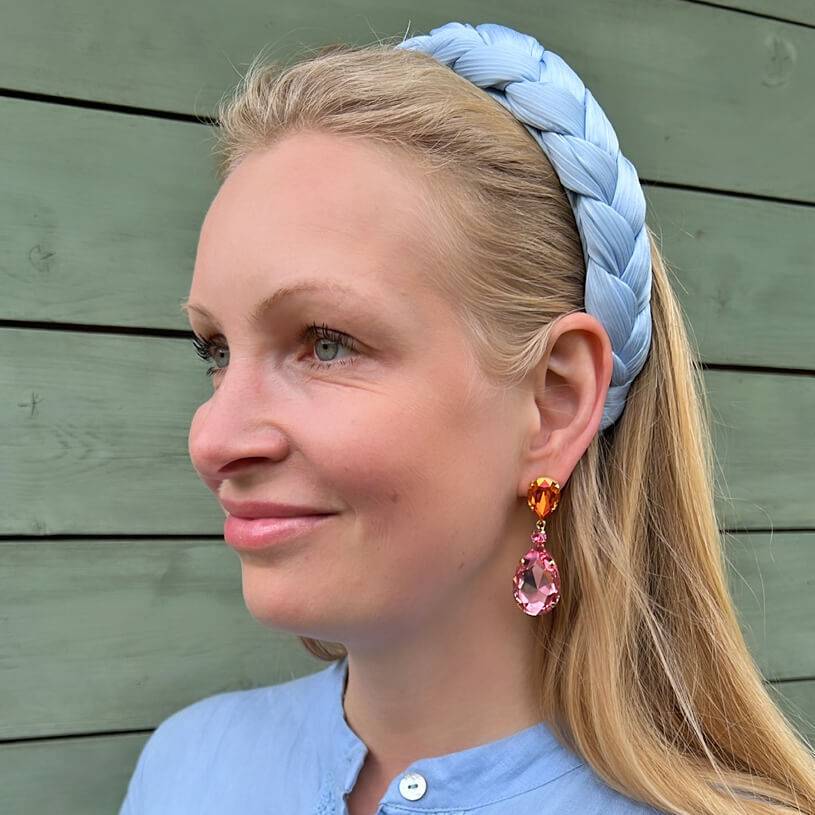 SchwesterSchwester Funkelnde Ohrstecker mit Glas-Kristallen in Orange und Rosa Flash Sale