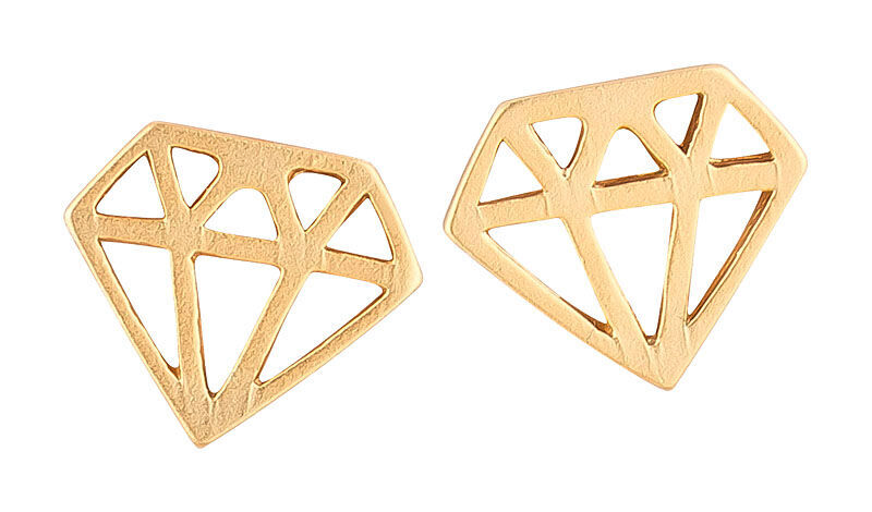 SchwesterSchwester Vergoldeter kleiner Ohrstecker in Diamantform Nur für heute
