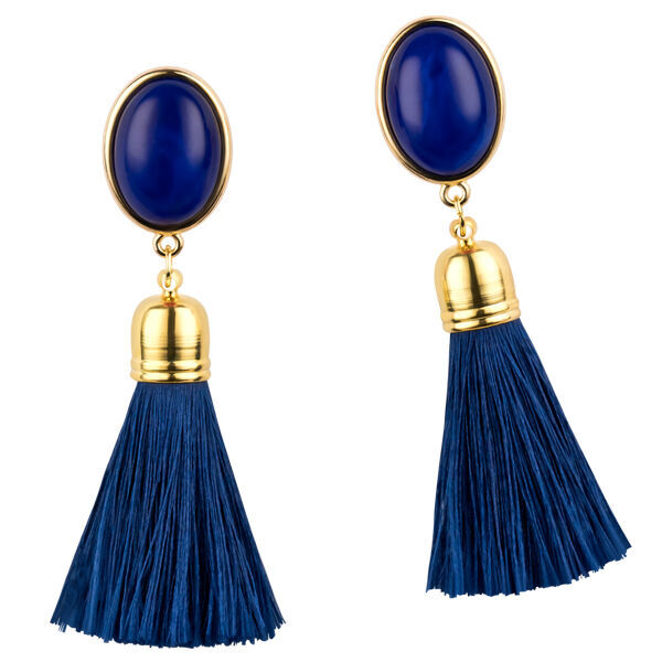 SchwesterSchwester Quasten Ohrringe als Ohrstecker in Dunkelblau mit marineblauer Quaste von AmuseToi Begrenztes Angebot
