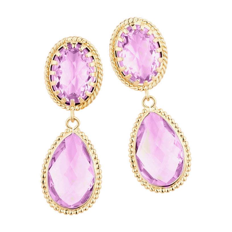 SchwesterSchwester Violette Tropfenohrringe mit funkelnden facettierten Tropfen Online Shopping