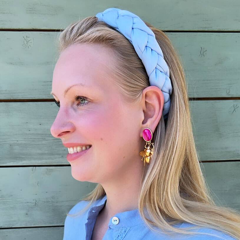 SchwesterSchwester Pinke Ohrstecker mit vergoldeter Hummel von AmuseToi Cyber Monday