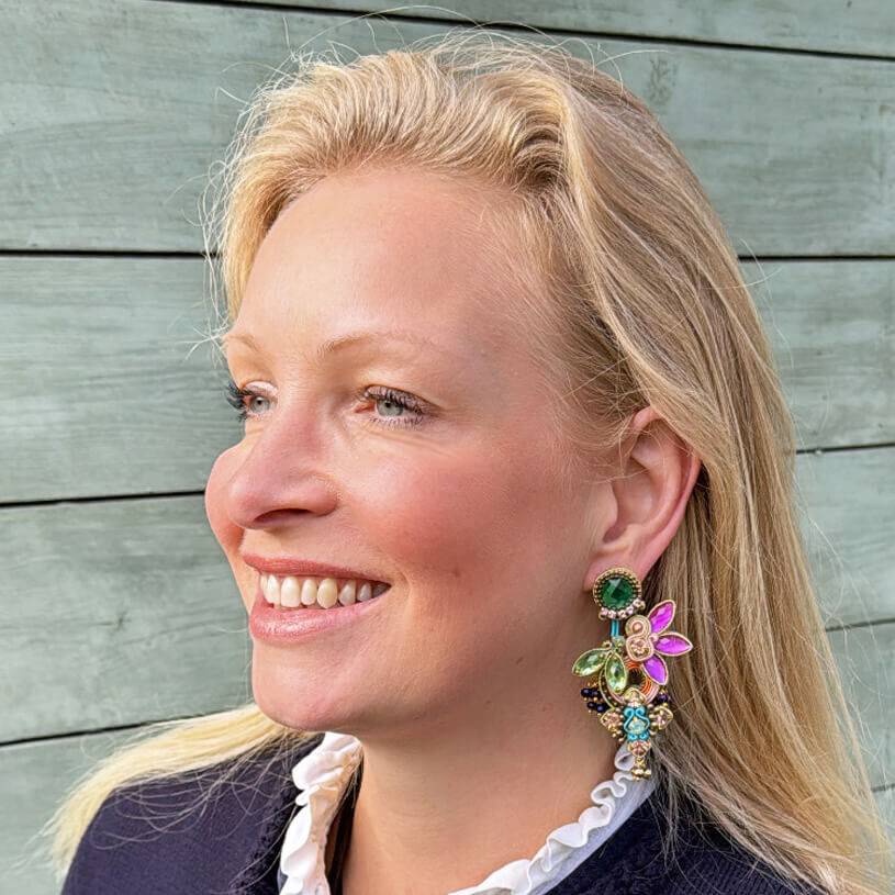 SchwesterSchwester Vorbestellbar - Große Soutache-Ohrstecker in karibischen Farben Clearance-Verkauf
