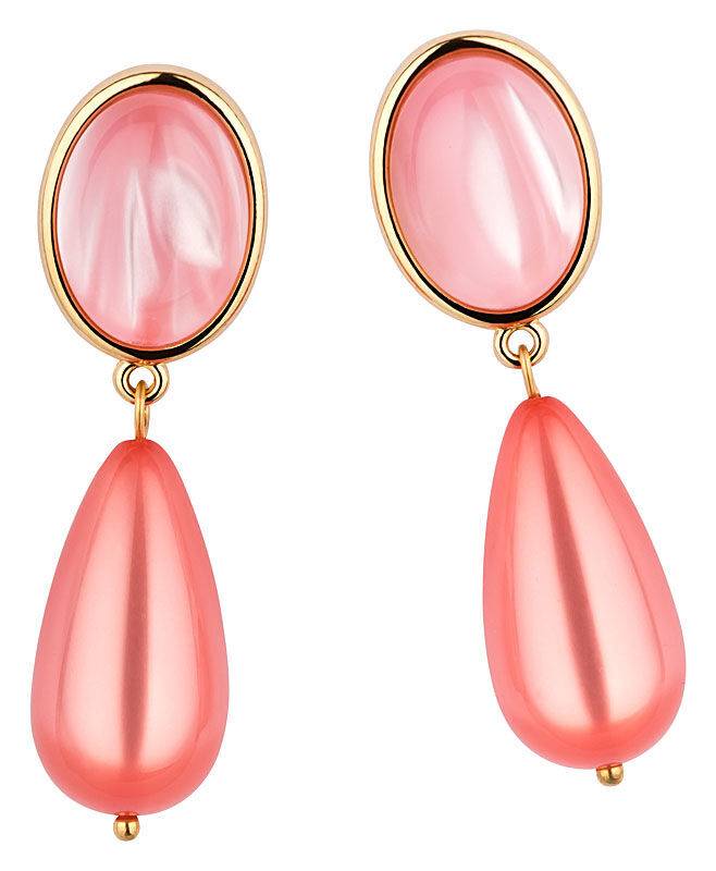 SchwesterSchwester Hellrosa Ohrstecker mit perlmutt schimmerndem Tropfen von AmuseToi Online Shopping