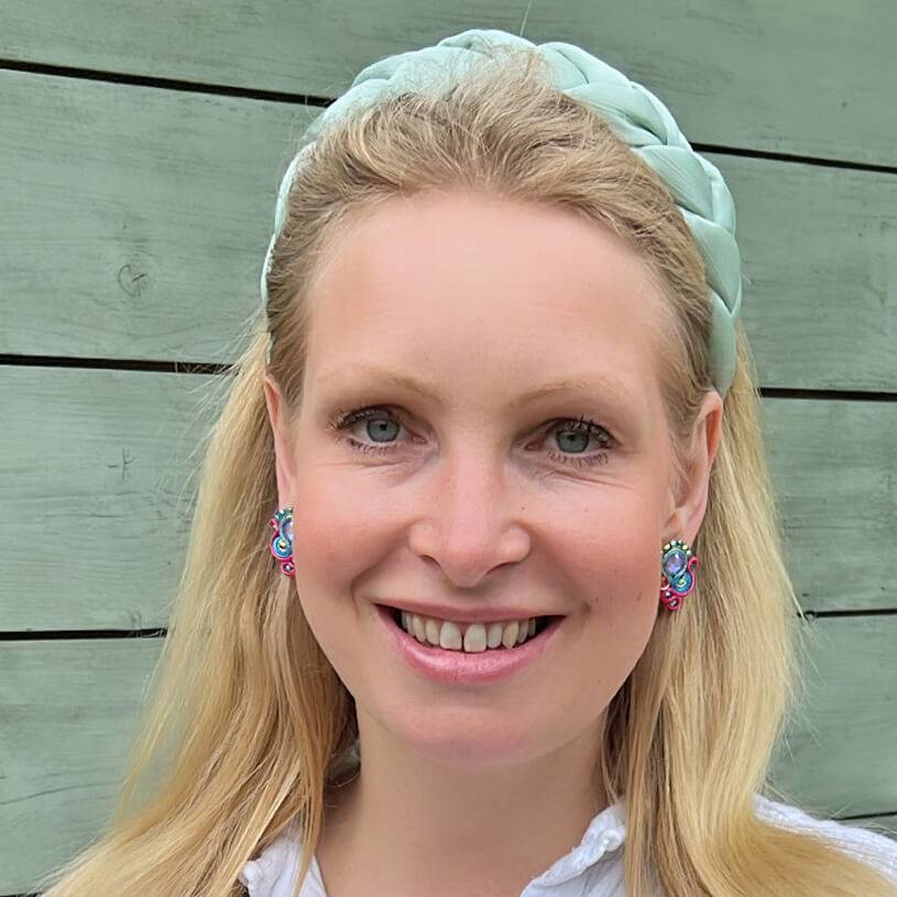 SchwesterSchwester Schöne Soutache-Ohrringe in Pink und Blau Günstiger Verkauf
