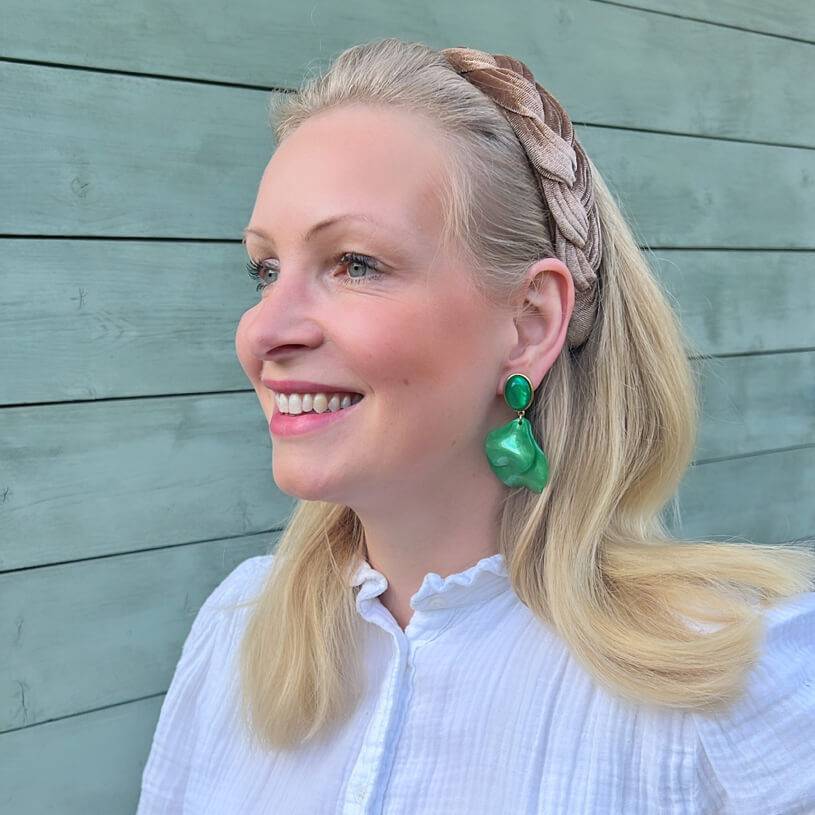 SchwesterSchwester Grüne Ohrringe mit Blütenblättern Letzte 2 Tage