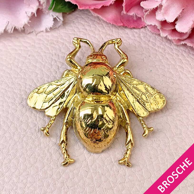 SchwesterSchwester Vergoldete Hummel-Brosche von AmuseToi Sonderangebot der Fabrik