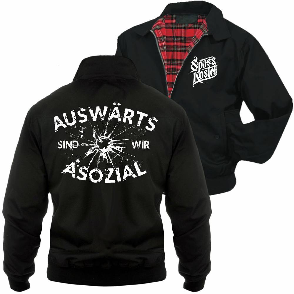 Spass Kostet Männer Harrington Jacke Auswärts sind wir Asozial