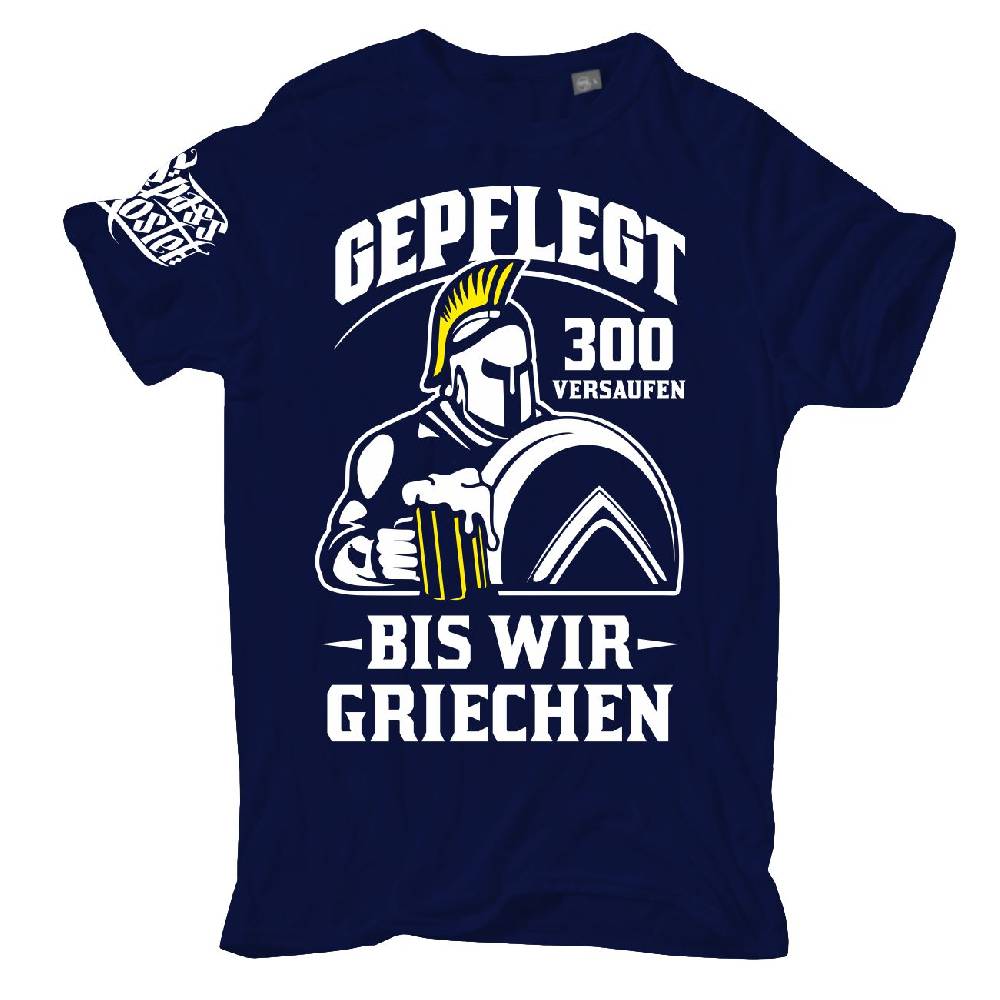 Spass Kostet Übergrößen Männer T-Shirt Gepflegt 300 versaufen bis wir GRIECHEN 3XL bis 8XL