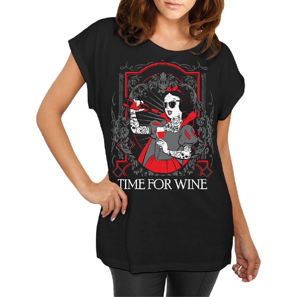 Spass Kostet Longshirt Damen weit geschnitten Time for Wine Letzter Tag
