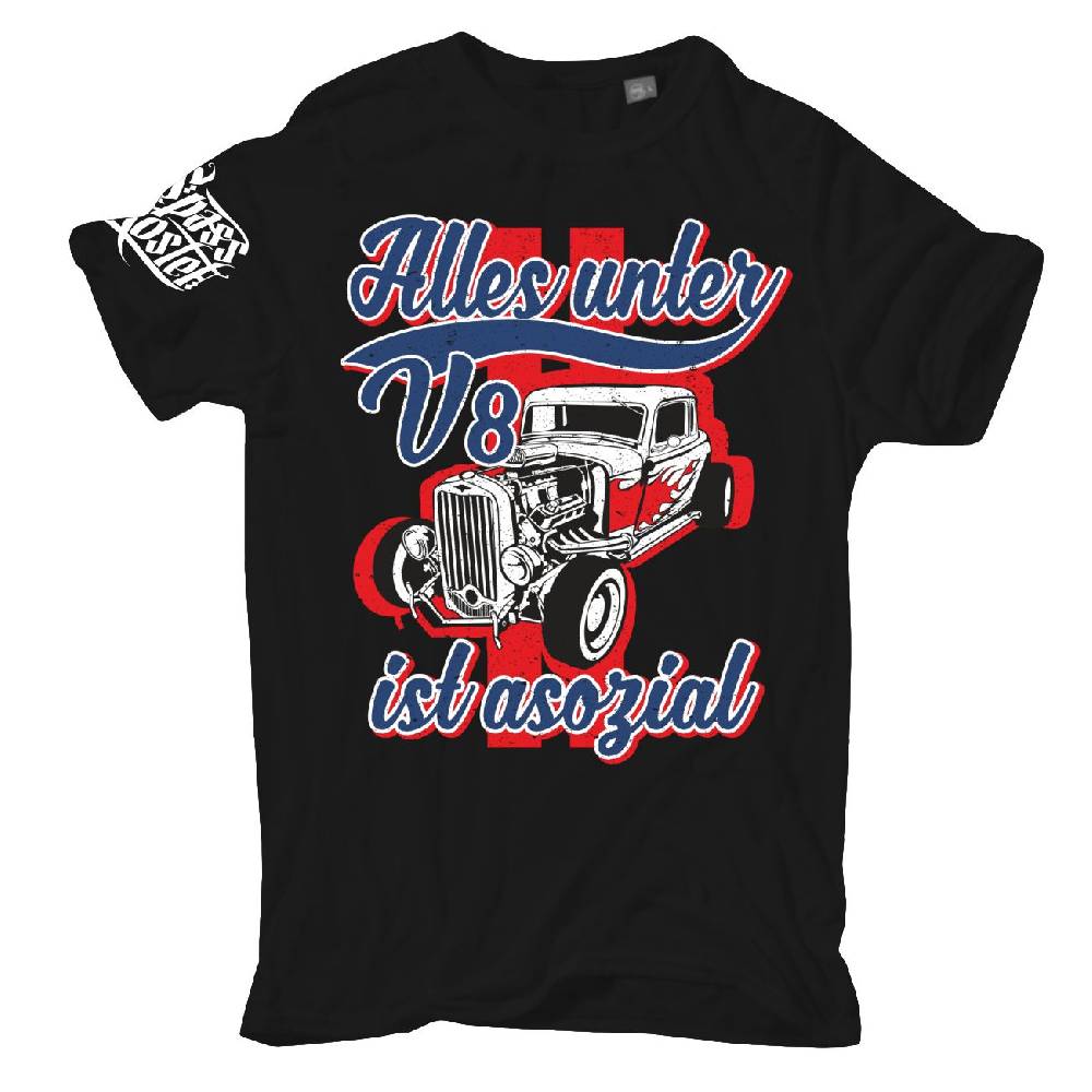 Spass Kostet Übergrößen Männer T-Shirt Alles unter V8 ist asozial 3XL bis 8XL Saisonale Angebote