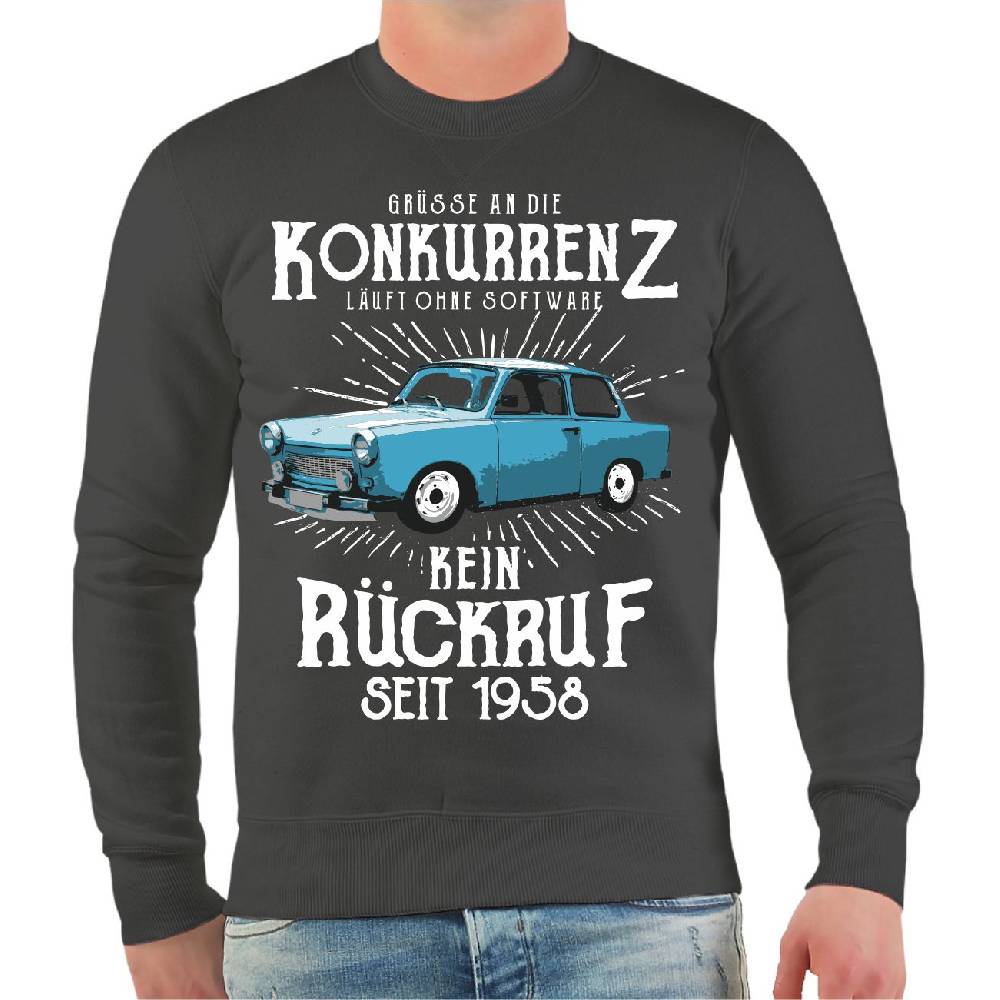 Spass Kostet Männer Sweatshirt DDR Grüße an die Konkurrenz KEIN RÜCKRUF Osterangebot