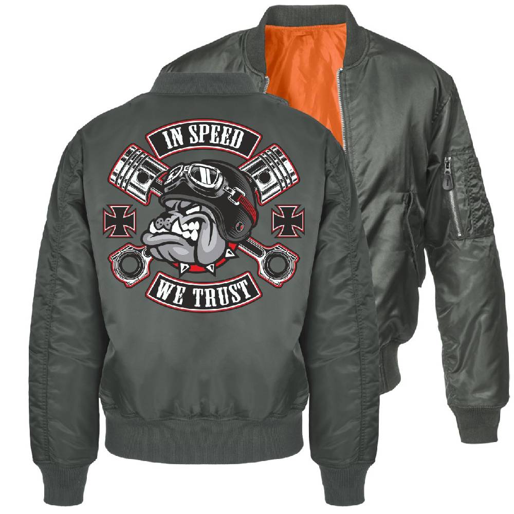 Spass Kostet Bomberjacke Pilotenjacke In Speed we Trust Rockn Roll Begrenzte Freigabe