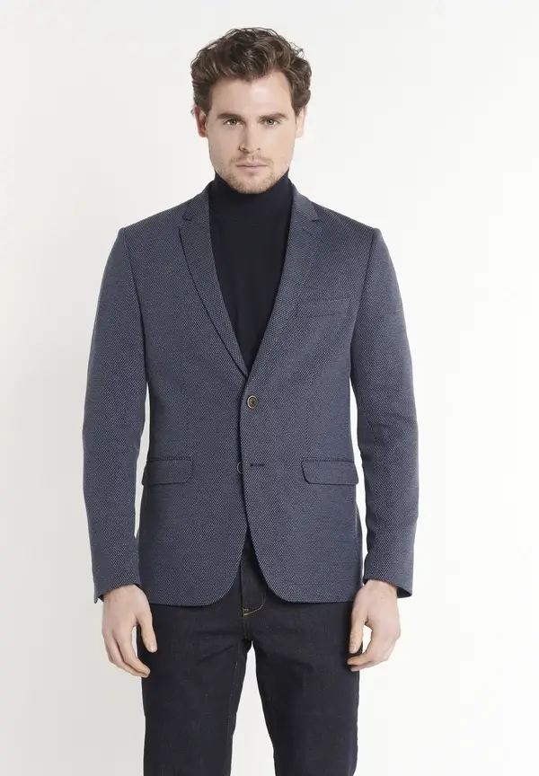 Steffen Klein Sakko 2-farbig Slim Fit in Marine