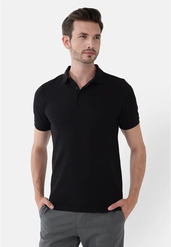Steffen Klein Poloshirt in Schwarz