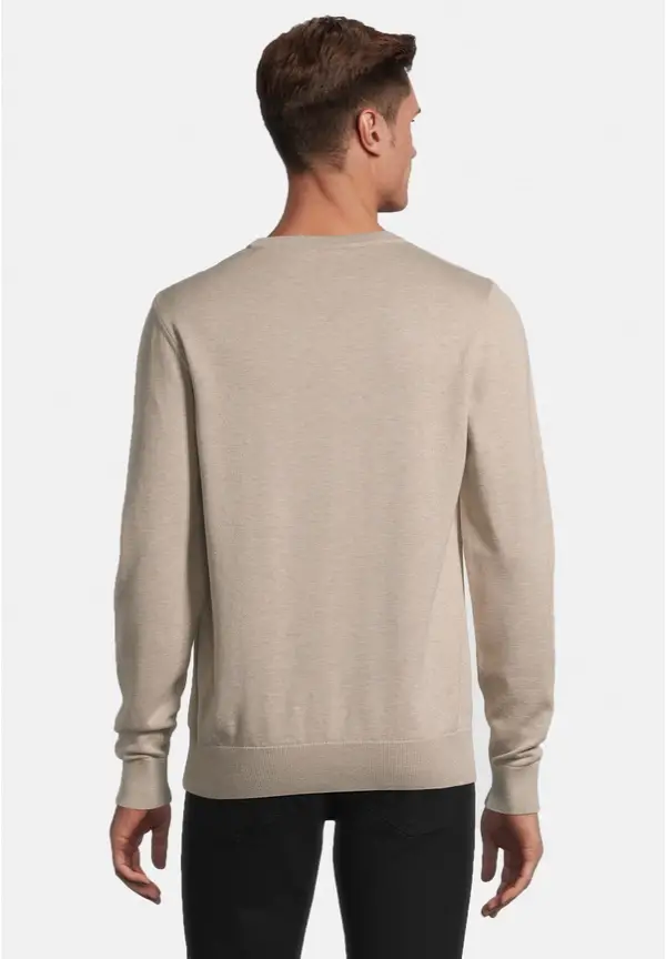 Steffen Klein Pullover Rundhals Baumwoll Mix in beige melange Discount Store für neue Produkte